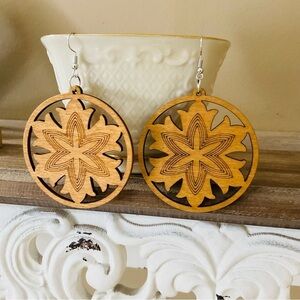 3 For $25 Boho Ethnic Wooden Dandle Drop Earrings